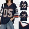 Amerikanisches Streetwear-Fußballtrikot Sommer-Sonderedition Damen V-Ausschnitt Loch T-Shirt Kurzarm Rushready Y2K Herrenbekleidung