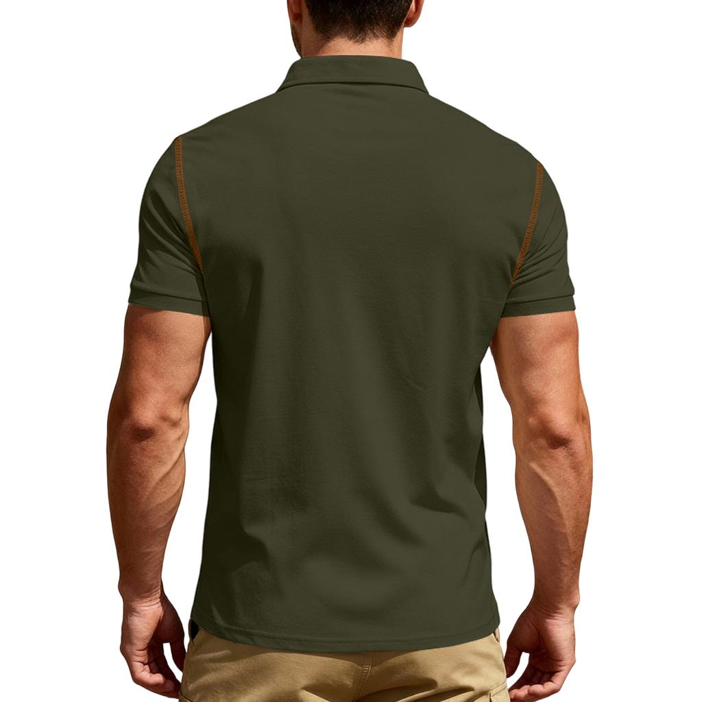 Heren T-shirt met korte mouwen en kraag, casual model.