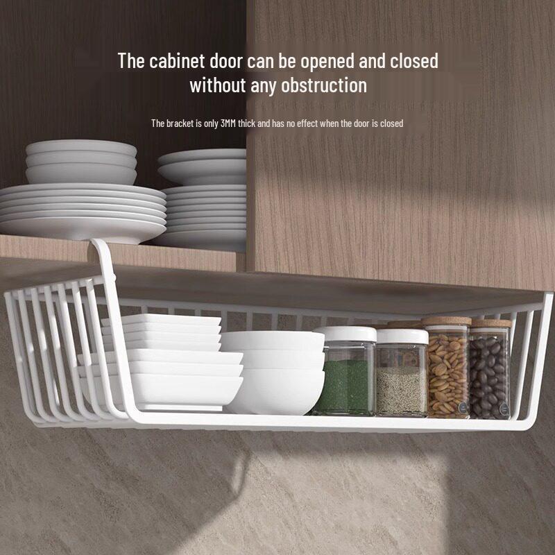Layered Hanging Kitchen Storage Basket for Dormitory and Under Cabinet Use