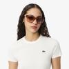 [lacoste] Women's Slim Fit Ribbed Short Sleeve T-Shirt TF5538-56G70V