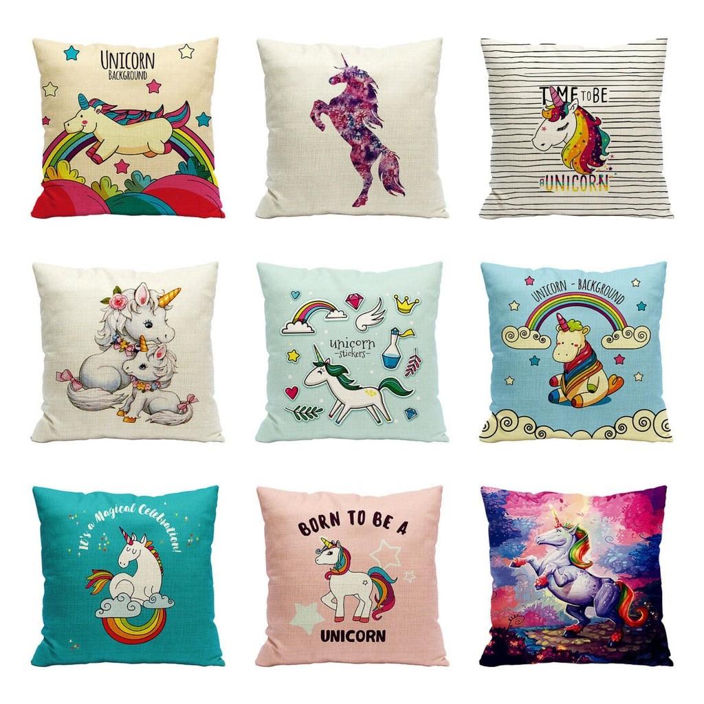 Pillow Unicorn Case Cute Cartoon Print Home Living Room Sofa Car Cushion Gift