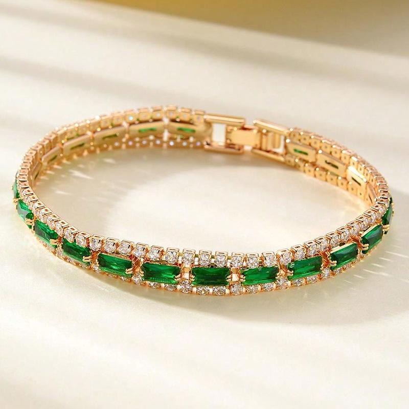 2026 Chain European and American Double-row Tennis Chain Bracelet Men's and Women's Fashion Three-row Full Diamond Jewelry