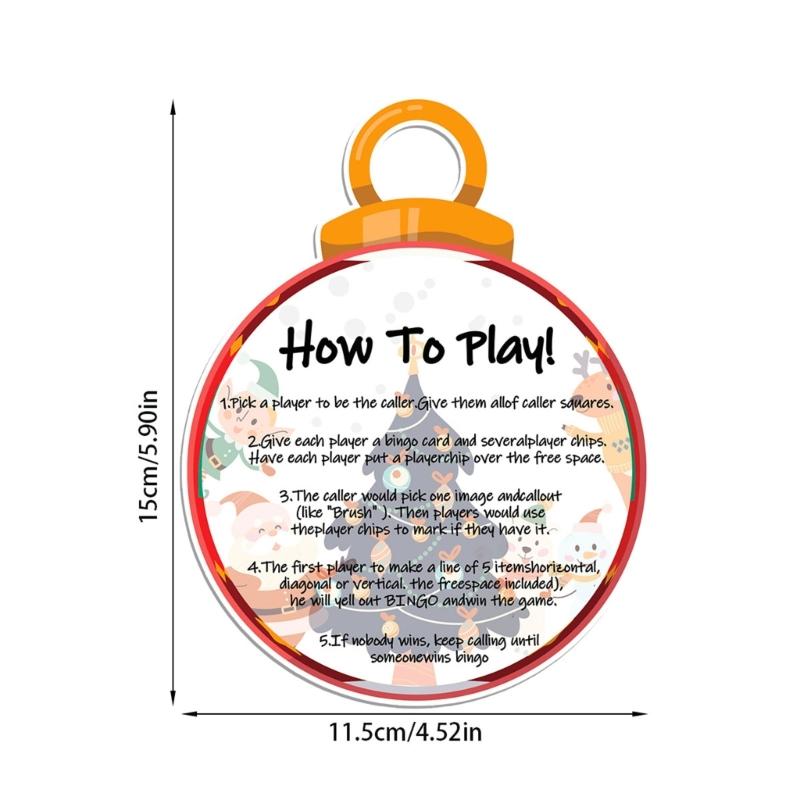 Holiday Bingo Game 24pcs Christmas Themed Cards for Kids and Adults Card with Stickers for Holiday Entertainment