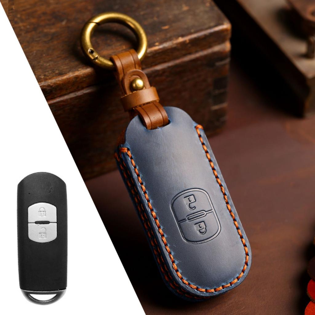 Leather Cover Protector Car Fob Key Case Holder Shell for Mazda 2 3 5 6 Gh Gj Cx3 Cx5 Cx9 Cx-5 Cx Remote Keychain Accessories