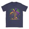 Mardi Gras Palm Tree TShirts Unisex  Novelty Pure Cotton Tees Crew Neck Short Sleeve T Shirts Gift Idea Tops