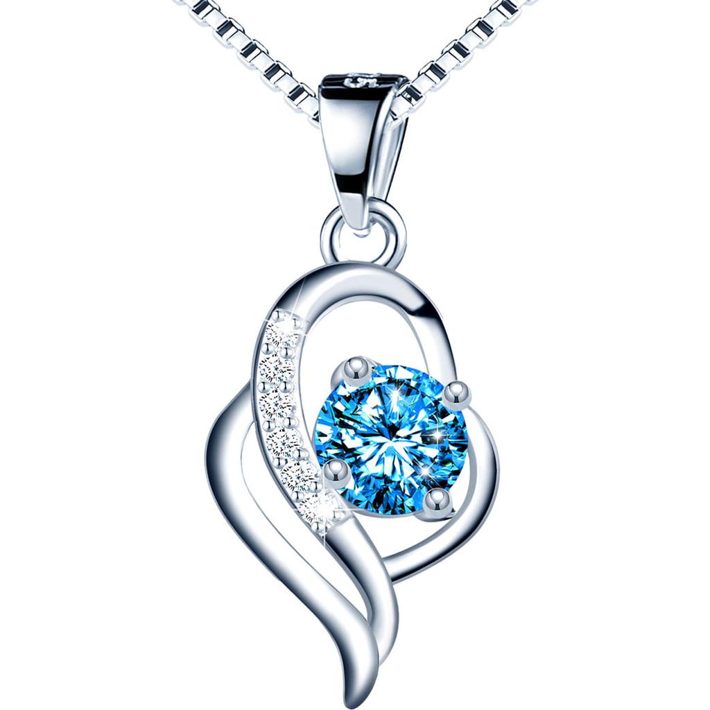 Srebrny damski naszyjnik - aquamarine infinity - prezent dla mamy żony córki srebro 925