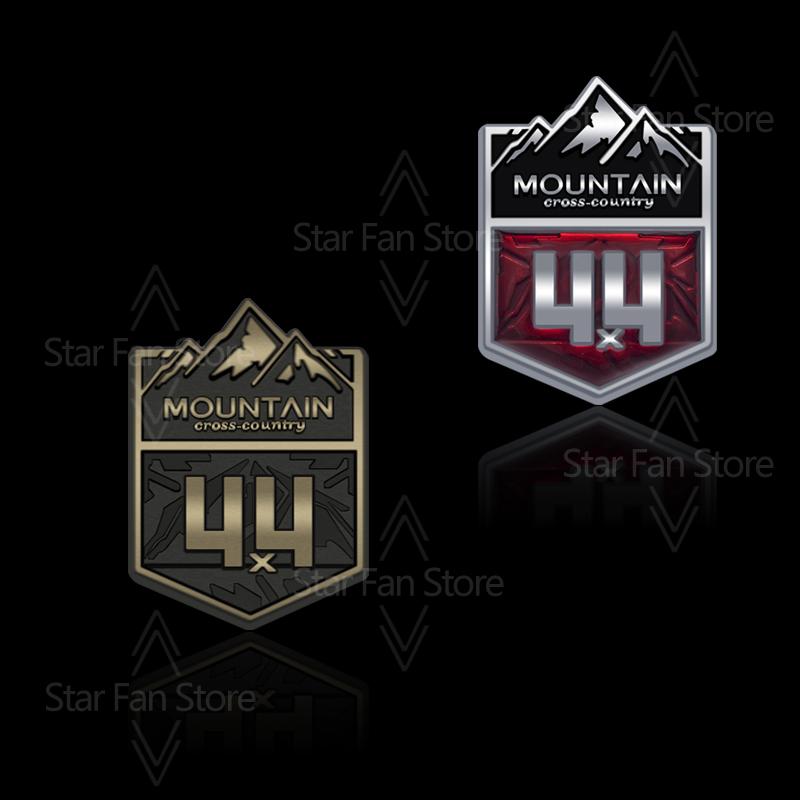Metal Mountain Cross-country 4X4 Grille Badge Pattern Stickers Car Trunk Body Emblem Decal For Jeep Wrangler Chevrolet Toyota FJ ALW1