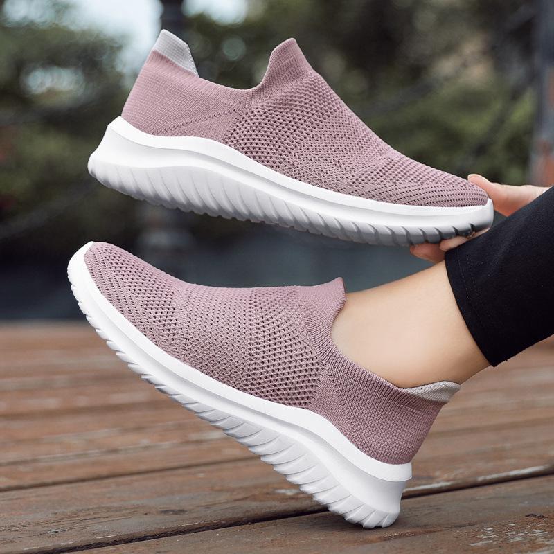 Breeze Knit Slip-on Running Shoes for Men & Women: Lightweight, Breathable Casual Sports Footwear