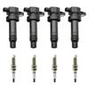 4X Ignition Coil +Spark Plug UF636 For Kia Rio Soul Hyundai Accent Veloster