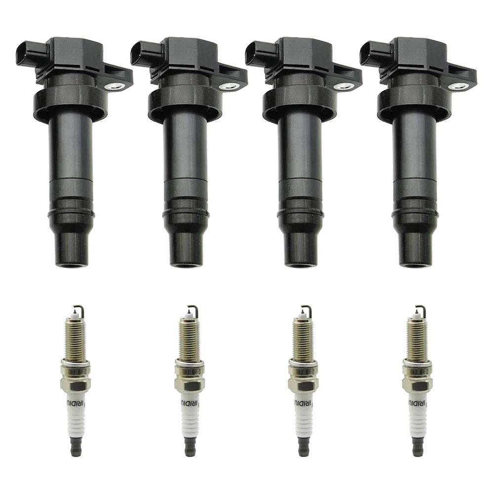 4X Ignition Coil +Spark Plug UF636 For Kia Rio Soul Hyundai Accent Veloster