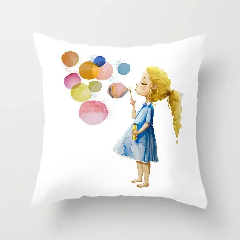 Cute Cartoon Panda Print Pattern Cushion Cover Pillow Cover Living Room Sofa Decoration Home