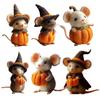 2025 Nová kreslená vlněná plstěná myš do kapsy Ručně vyráběný Halloween Roztomilý duch Dýně Myš Plstěná ozdoba DIY Hotový produkt