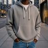 Fashionable Party Wear for Men Hooded Sweatshirt, Quarter Zipper Long Sleeve Pullover Hoodie, Warm Layering Tops Winter Corduroy Sweatshirt