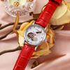 Genuine Automatic Mechanical Waterproof Watch for Women - Trendy Multi-Functional with Day, Date, Month, Year, and Starry Design.