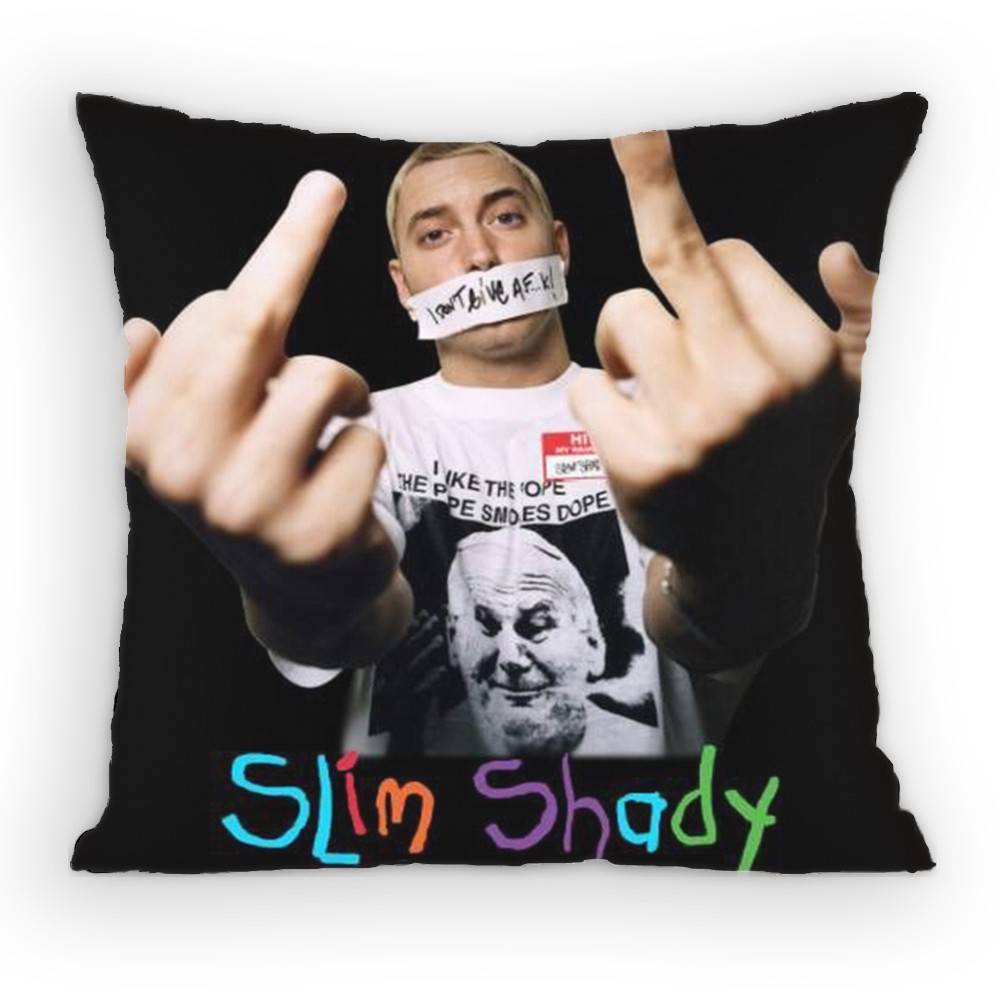 Rapper Singer EEminem Pillow Case Antidustmite Pillowcase Invisible Zipper Silky Short Plush Sofa Cushion Cover