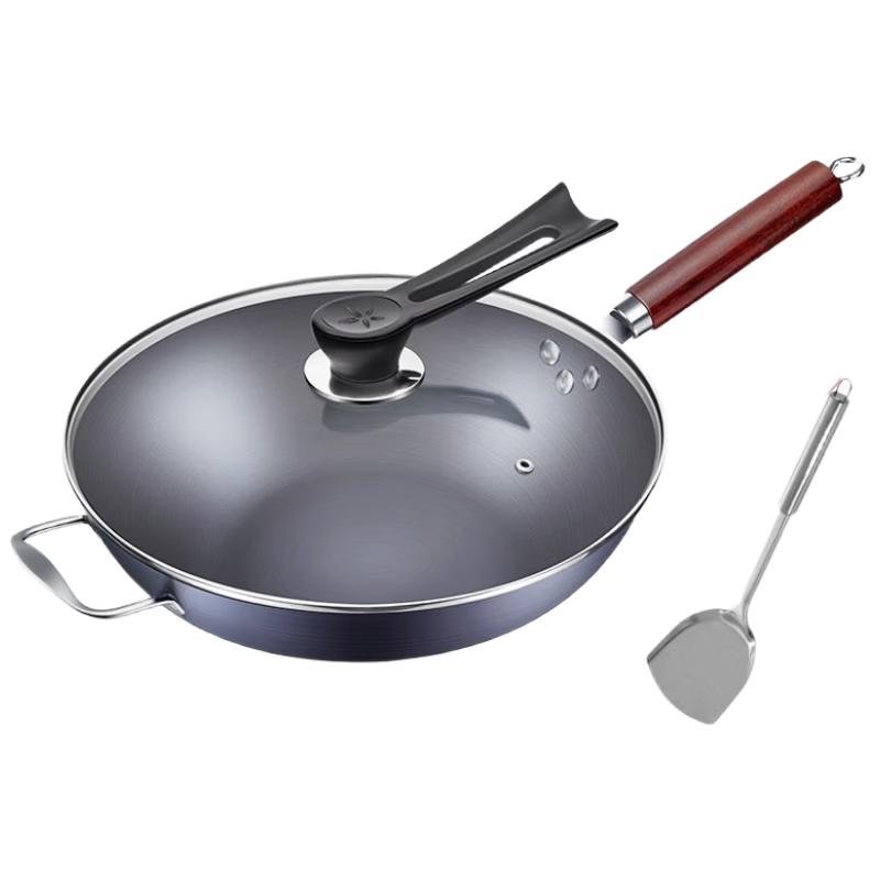 Wu Tuo Traditional Flat Bottom Iron Wok