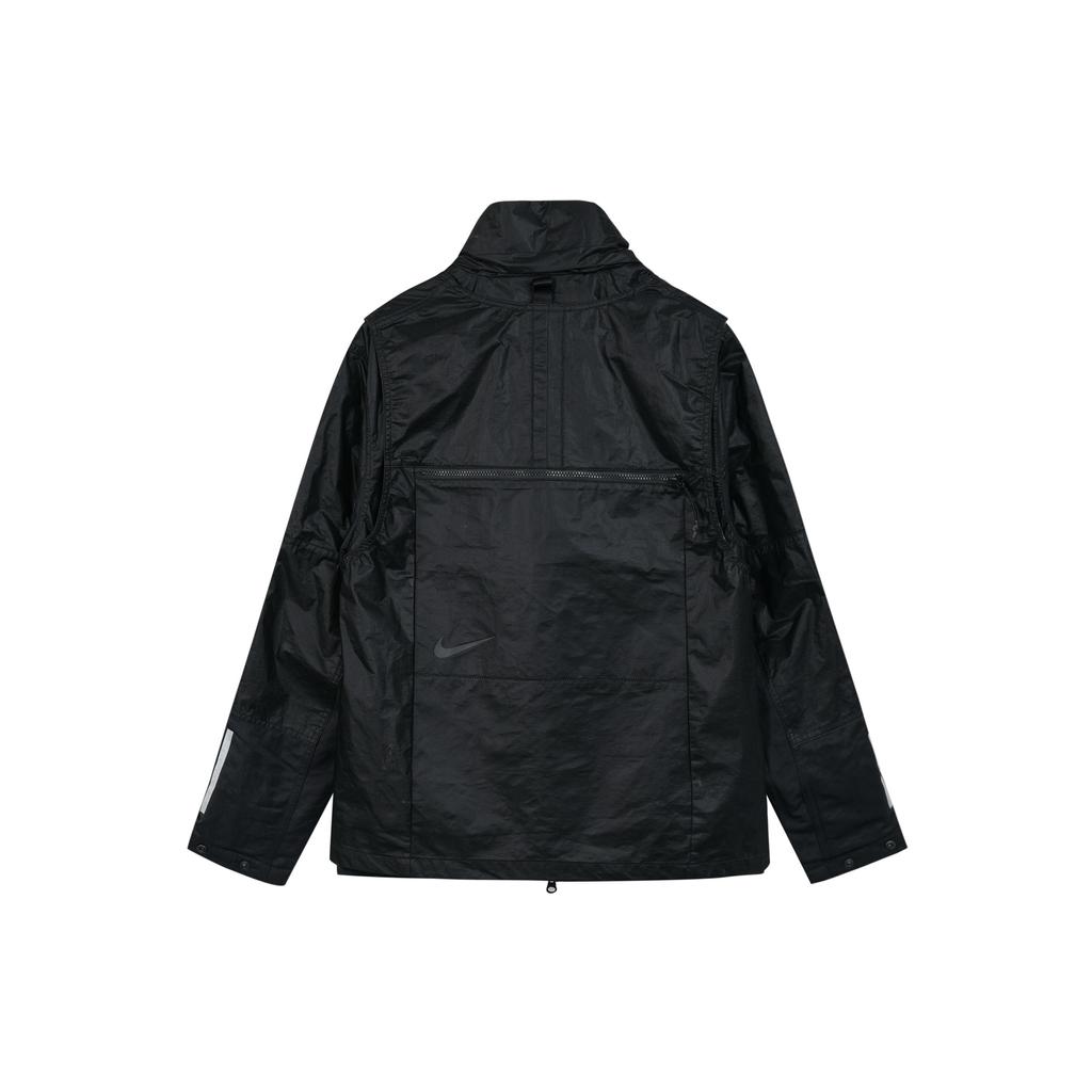 Nike Patchwork Loose Windbreaker Hooded Jacket Long Sleeve Cotton Coat Winter Men Outerwear Black CK0698-010