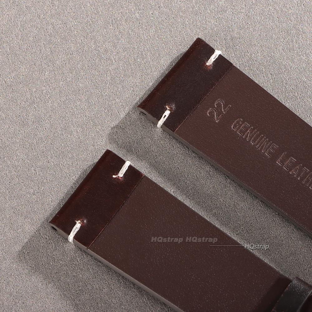 Handmade Stitching Cowhide Strap Vintage Oil Wax Leather Watch Band for Smartwatch Wristband 18mm 19mm 20mm 21mm 22mm 24mm Belt