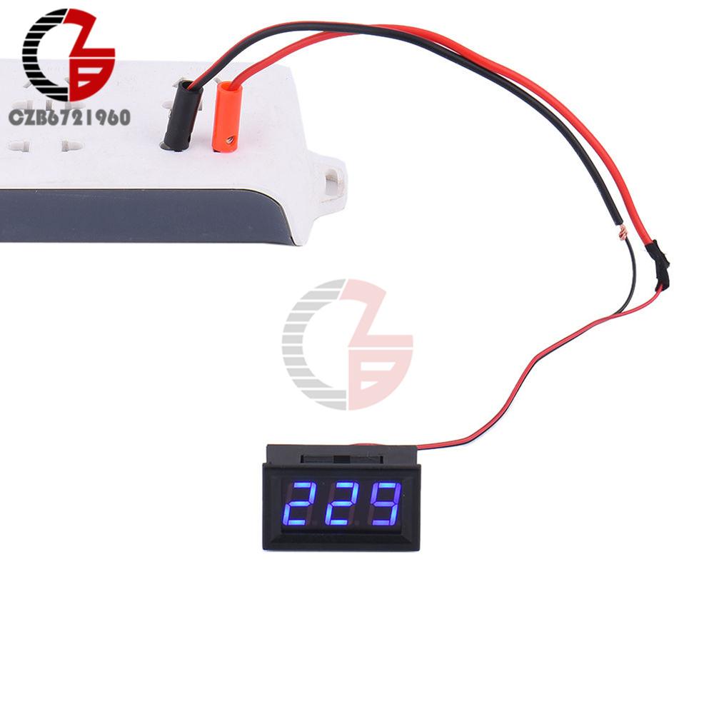 AC 70V-500V 0.56" LED Digital Voltmeter 110V 220V Voltage Meter 2 Wire Volt Tester Detector Voltage Monitor for Smart Home DIY