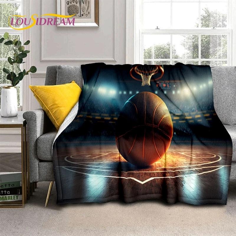Lastest Basketball Court Frame Soft Blankets,Keep Warm Throw Blanket Comfortable Blanket for Picnic Beds Sofa Home Bedroom gift
