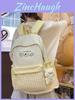 Plaid Backpack For School With Fabric And Padded Shoulder Straps