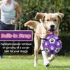 Durable Rubber Dog Soccer Ball with Straps - Interactive Chew-Resistant Pet Toy for All Breed Sizes, Purple &Black with Paw Print Design,Dog Ball Toy