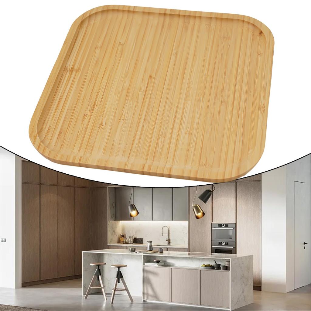 Kitchen Square Bamboo Serving Tray Tableware Tray Long Lasting Durability