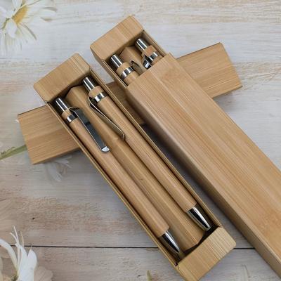 2Pcs Bamboo Ballpoint Pen Stylus Contact Pen Office & School Supplies Pens & Writing Supplies Gifts-Black Ink