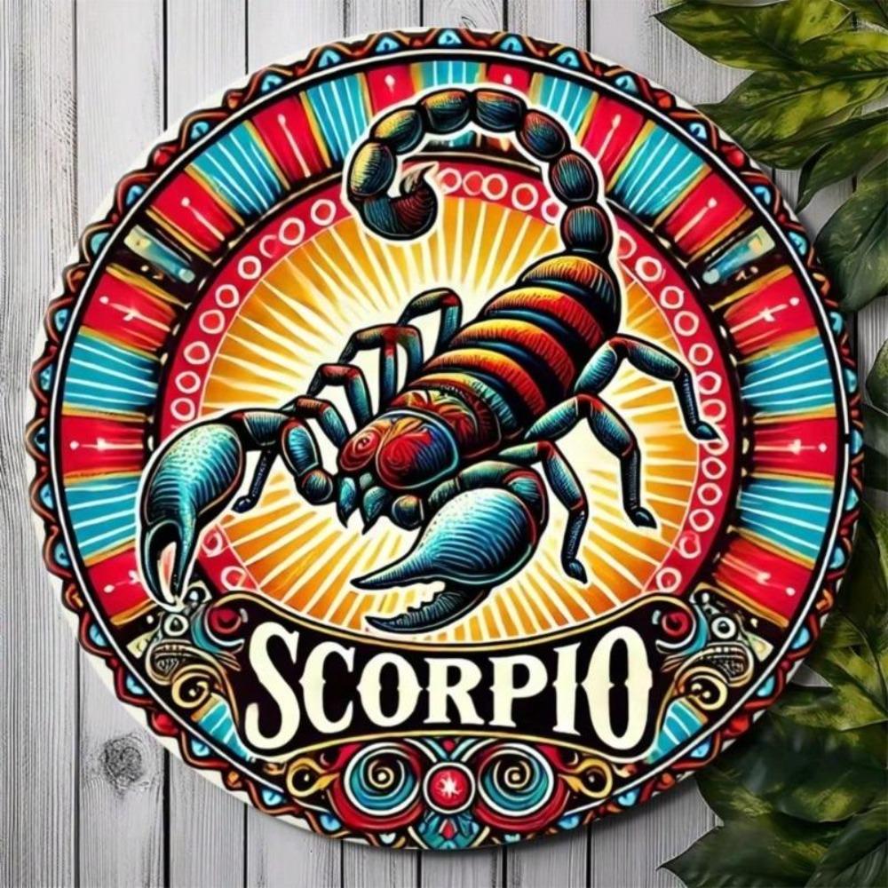 Iron Wall Art Scorpio Zodiac Sign Retro Home Decor Scorpion Constellation Metal Wall Decor