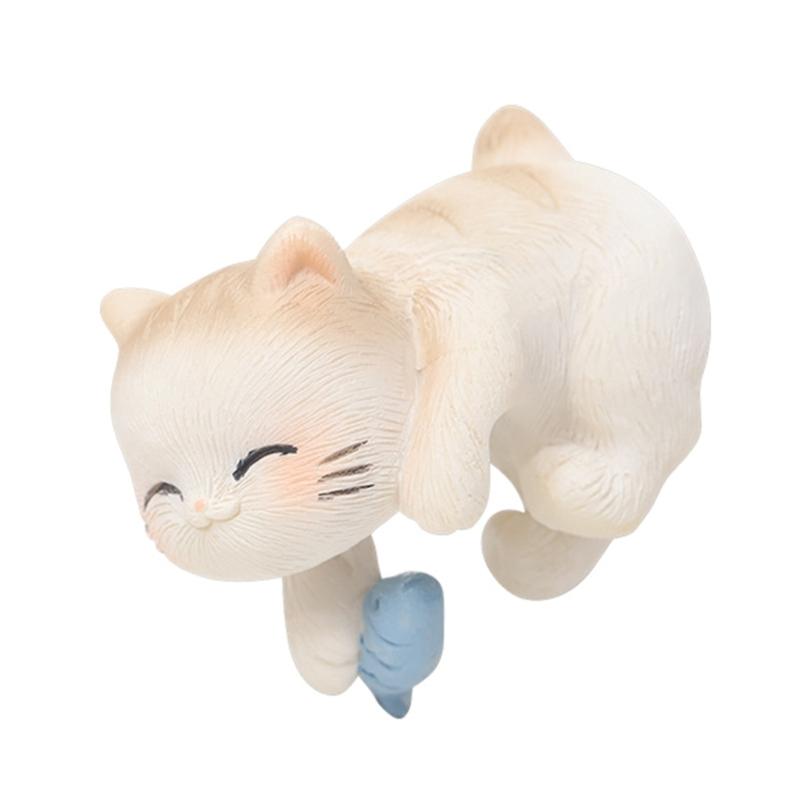 

Новая мультяшная фигурка кошки смоляной аквариум ландшафтный орнамент миниатюрное украшение для аквариума уникальный ландшафтный орнамент белый