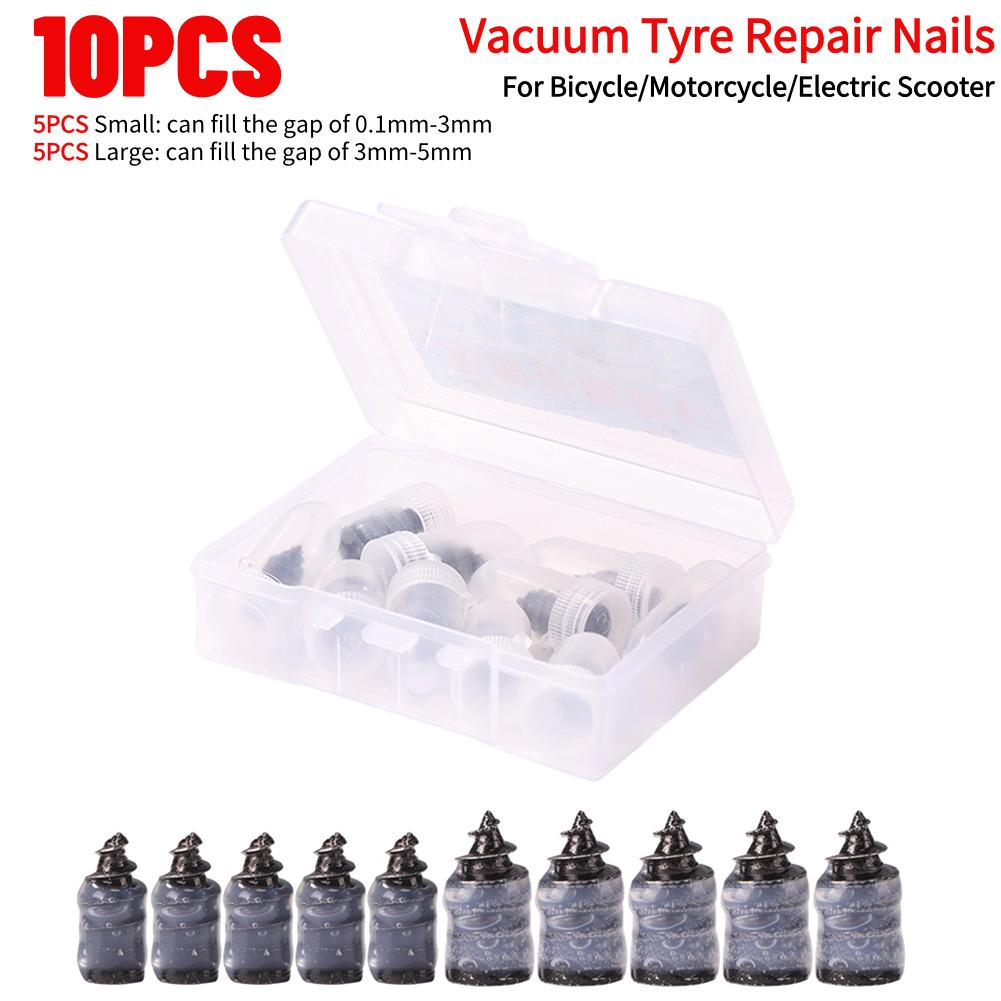 50-10PCS Tire Puncture Repair Nails for Car Motorcycle Scooter Bike Vacuum Tyre Repairing Rubber Metal Nail Set Tire Accessories