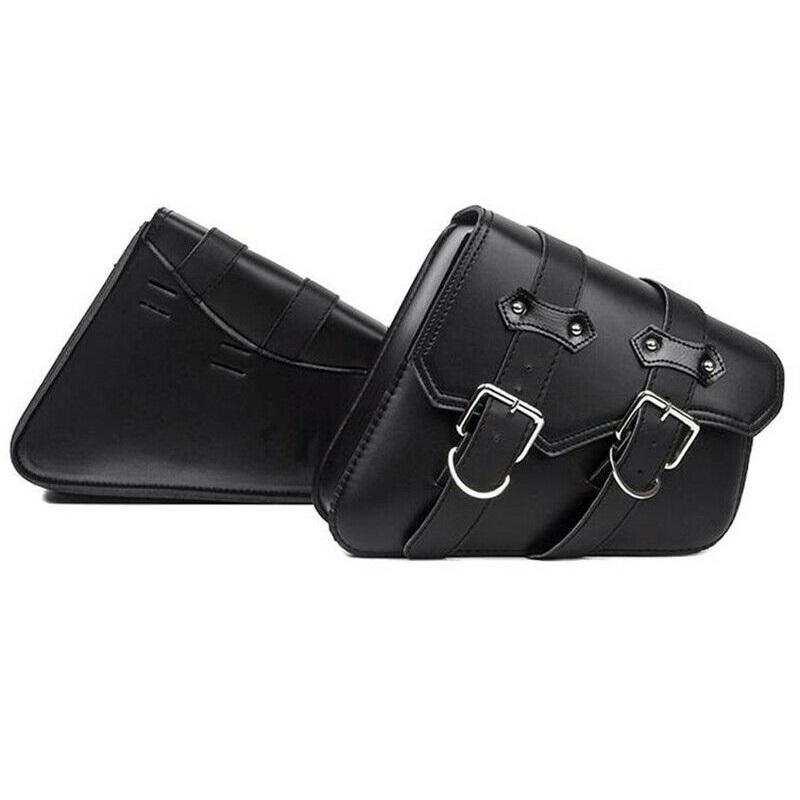 2Pcs Motorcycle Saddlebag PU Leather Saddle Bag Luggage Storage Bag Pouch Left+Right Universal For Harley Sportster XL883 XL1200