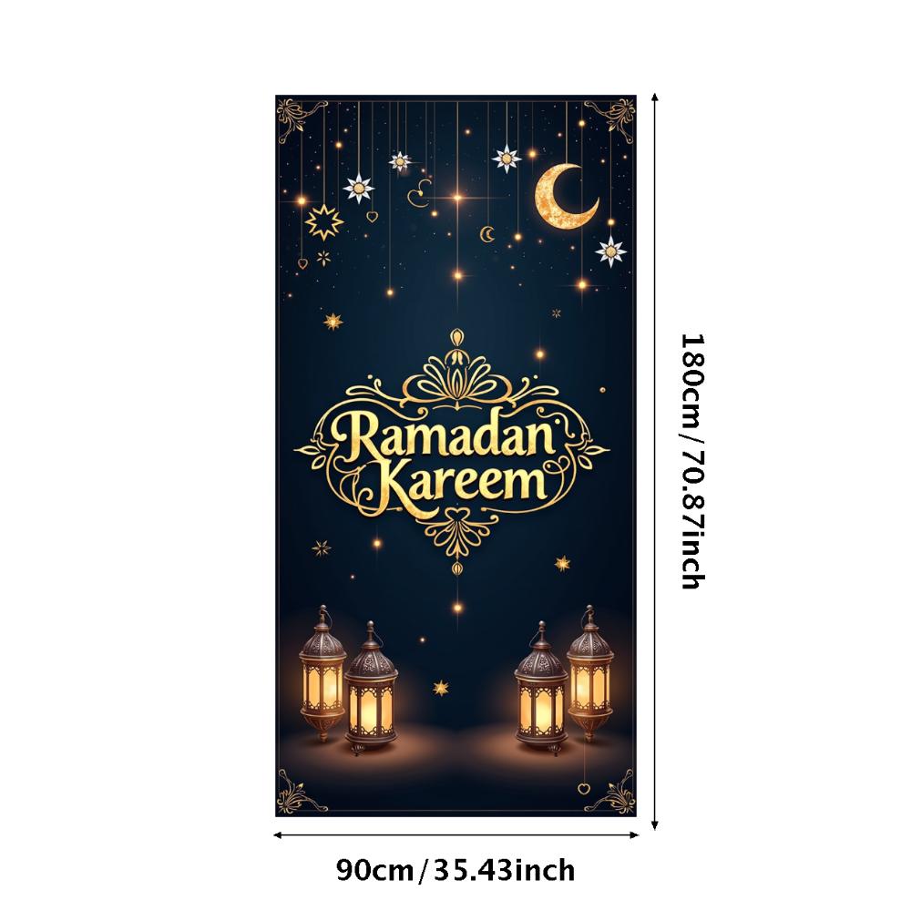 Ramadan Kareem Banner Mosque Lanterns Festive Welcome Backdrop Ramadan Mubarak Party Home Decor Photography Props Background