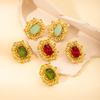 Metal Stainless Steel Oval Rhinestone Geometric Stud Earrings Women's New Simple Elegant Design Zircon Wedding Accessories