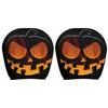 2PCS Funny Halloween Car Headrest Cover Decor Big-eyed Cartoon Print Headrest Cover Creative Car Seat Headcover