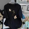 Lucky Animals Print Cotton T-shirts Cute Stick Figure O Neck Short Sleeves Trend Summer Tee Tops 2025