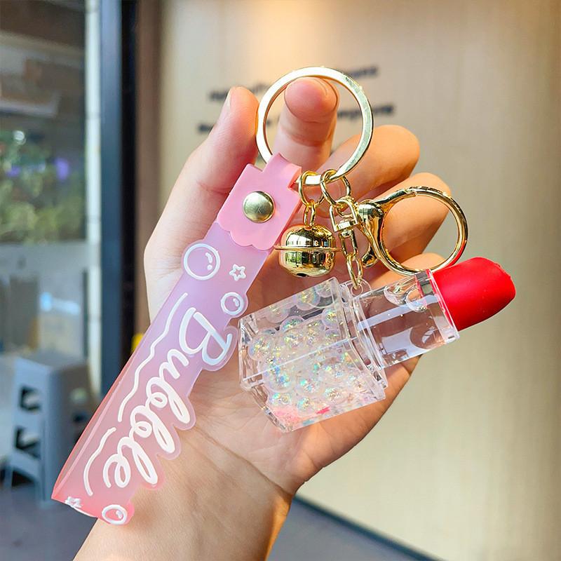 Charming Acrylic Bubble Lipstick Keychain For Girls In Blue Perfect For Gifts