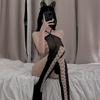 Shi Meisha: Sexy Crossover Suspender Breast Underwear Transparent One-Piece Silk Suit Silk