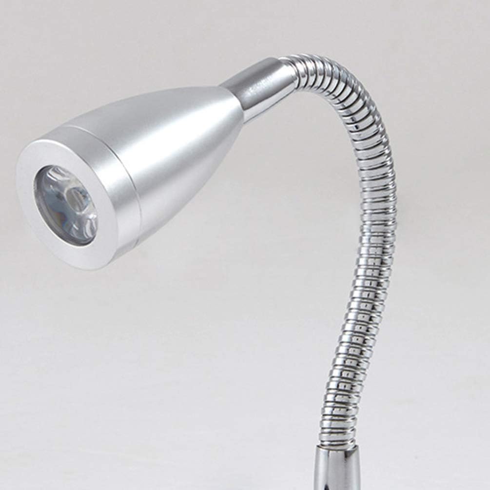 2PCS RV Interior Lighting LED Wall Mounted Reading Lights Flexible Gooseneck Bedside Wall Lamp for Caravan Camper Trailer Dorm, 12V, 3W, 6000K