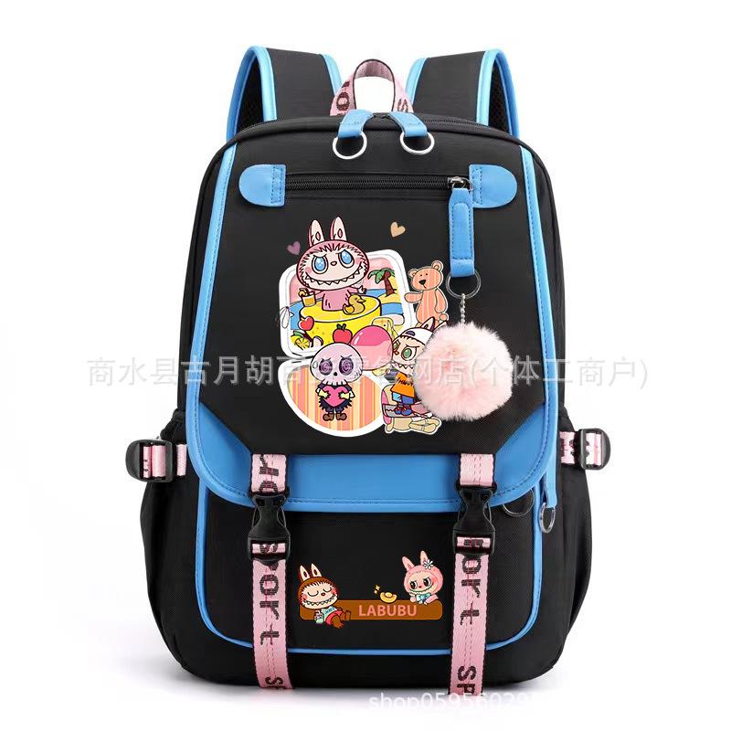School Bag Printed Backpack USB Port Anime Cartoon Student Large Capacity Canvas Bag