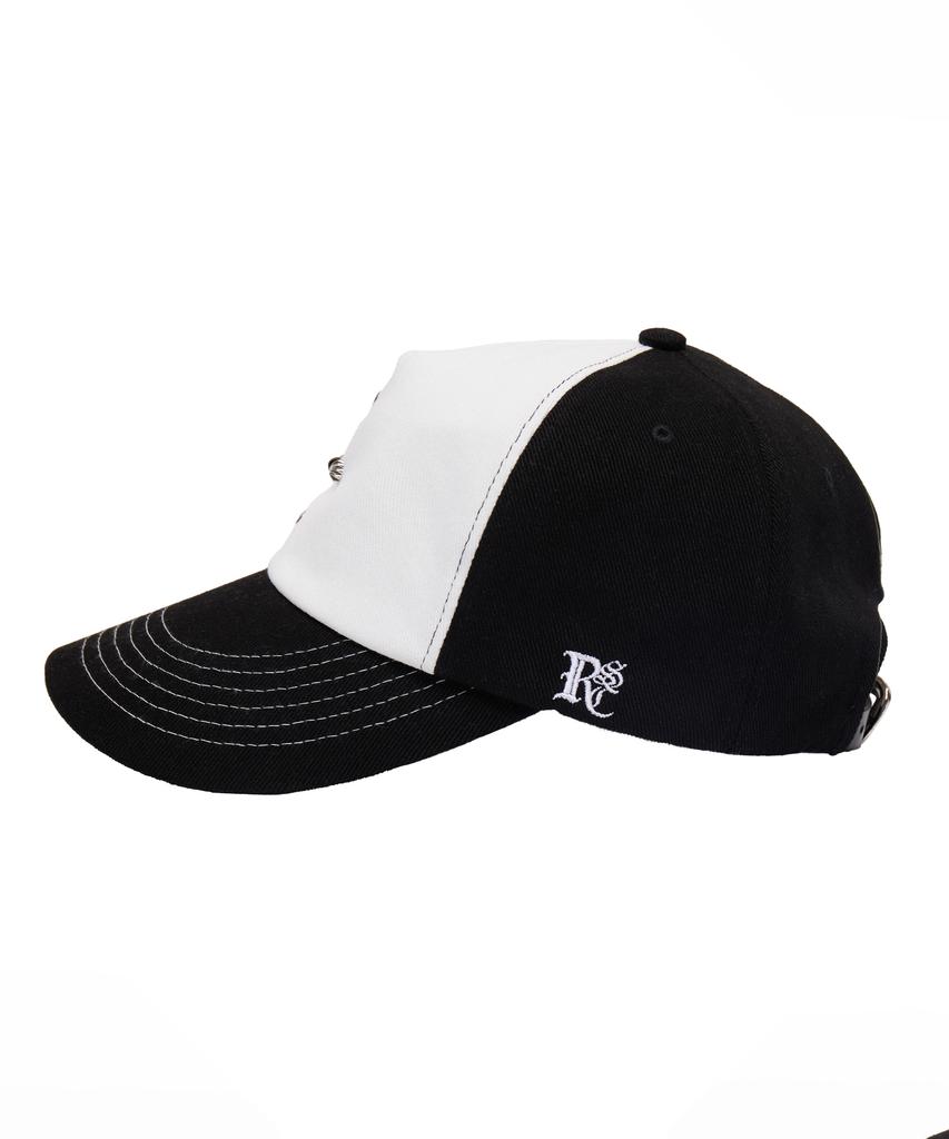 Aleseueseussi Western Rivet Ball Cap - White/Black