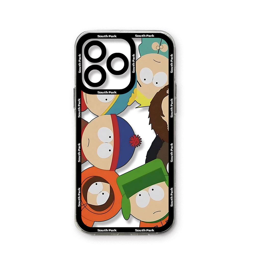 Divertente Custodia per Telefono Carina S-South-Park Per iPhone 17 Air 16 e 15 14 13 12 11 Pro Max Plus Mini SE Trasparente Morbida Cover Posteriore in TPU