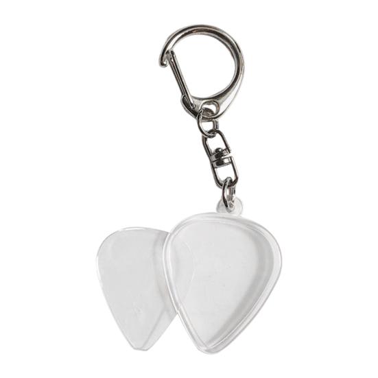 1/2/3Pcs Guitar Pick Holder Keychain Portable Travel Hanging Clear Plastic Pick Storage Case Metal Key Ring Guitarists Guitar Lovers Gift