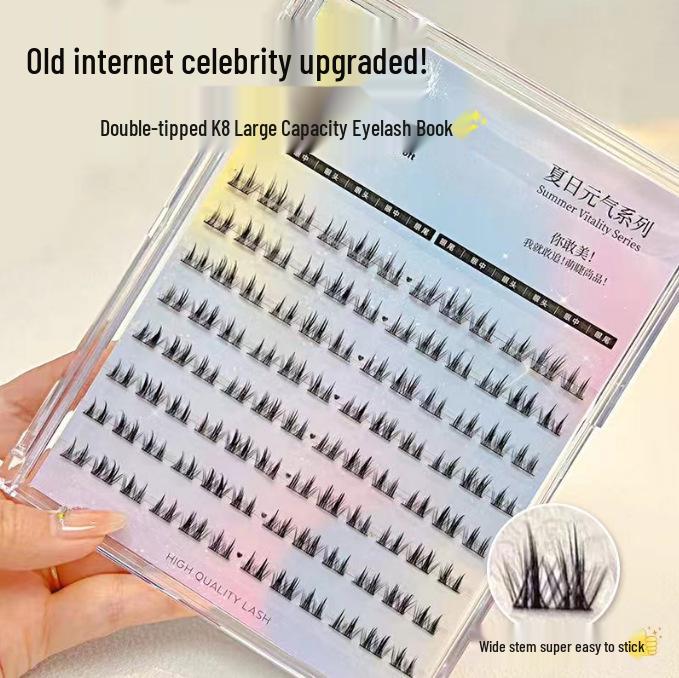 Mengjie 12-Row Cat Elf False Eyelashes, Large Capacity Natural Clusters, Segmented for On-Camera Use