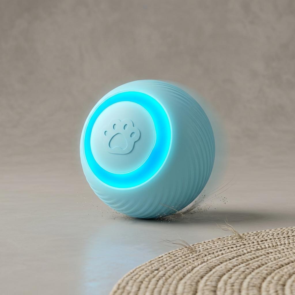 Interactive Cat Toy Ball Automatic Rolling Durable Bite Resistant Pet Entertainment Device for Indoor Use