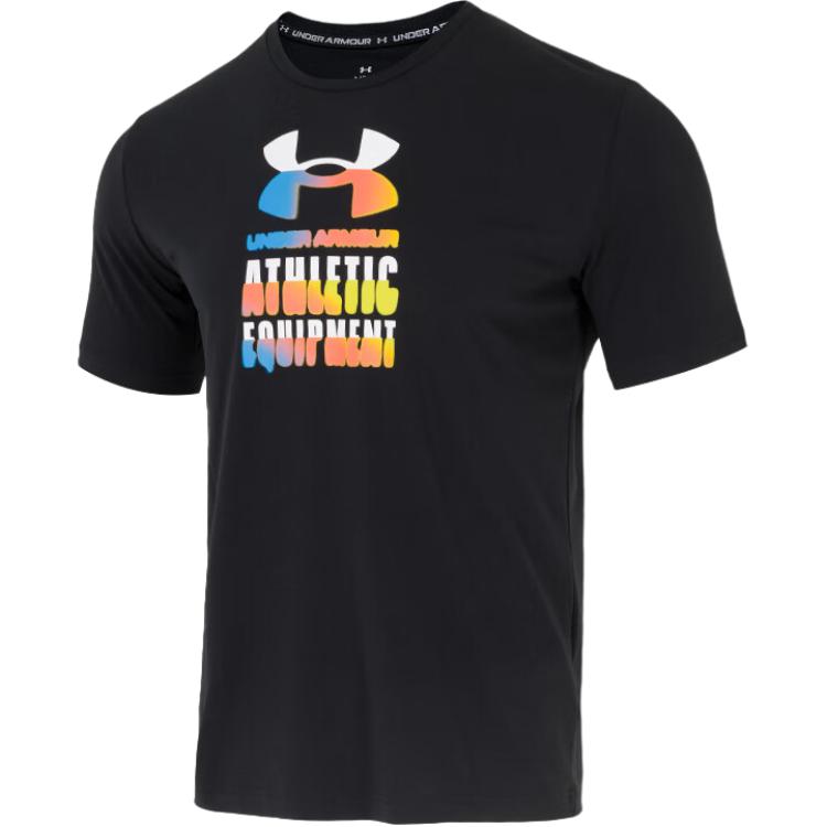 

Under Armour Logo Letter Round Neck Breathable Drop Shoulder Short Sleeve T-Shirt Men T-Shirts Black 1390164-001 XL