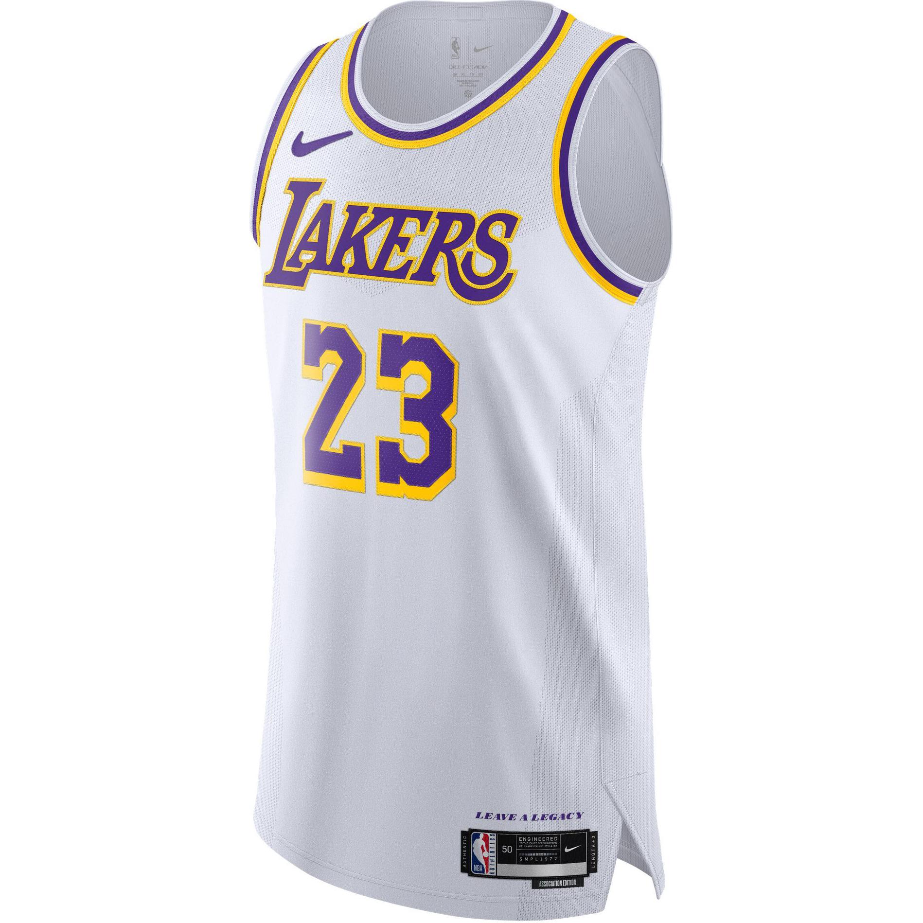 Nike Los Angeles Lakers Dri FIT Basketball Jersey Men s White DM5911-100 48