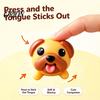 Funny Tongue Out Puppy Tongue-Popping Pug Fidget Toy, Press & Pop-Out Squishy Soft Office Desk Accessories Squeeze Stress Relief Desktop Gift for Kids