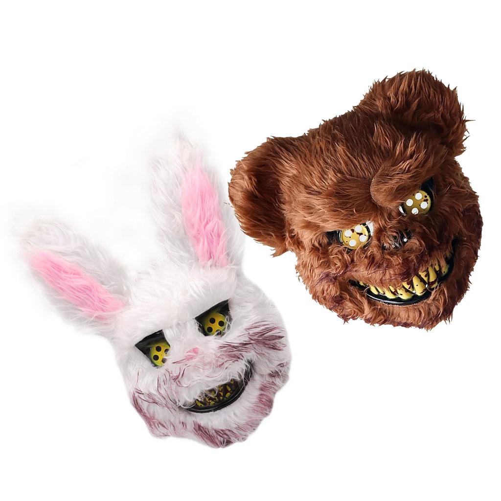 Halloween Spooky Plush Mask Lifelike Appearance Appropriate Size Halloween Props for Horror Themed P