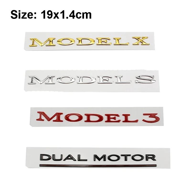 Metal ABS Car Styling Trunk Rear Tail Body Side Badge Sticker for Tesla Model 3 S X Y DUAL MOTOR Emblem Exterior Accessories
